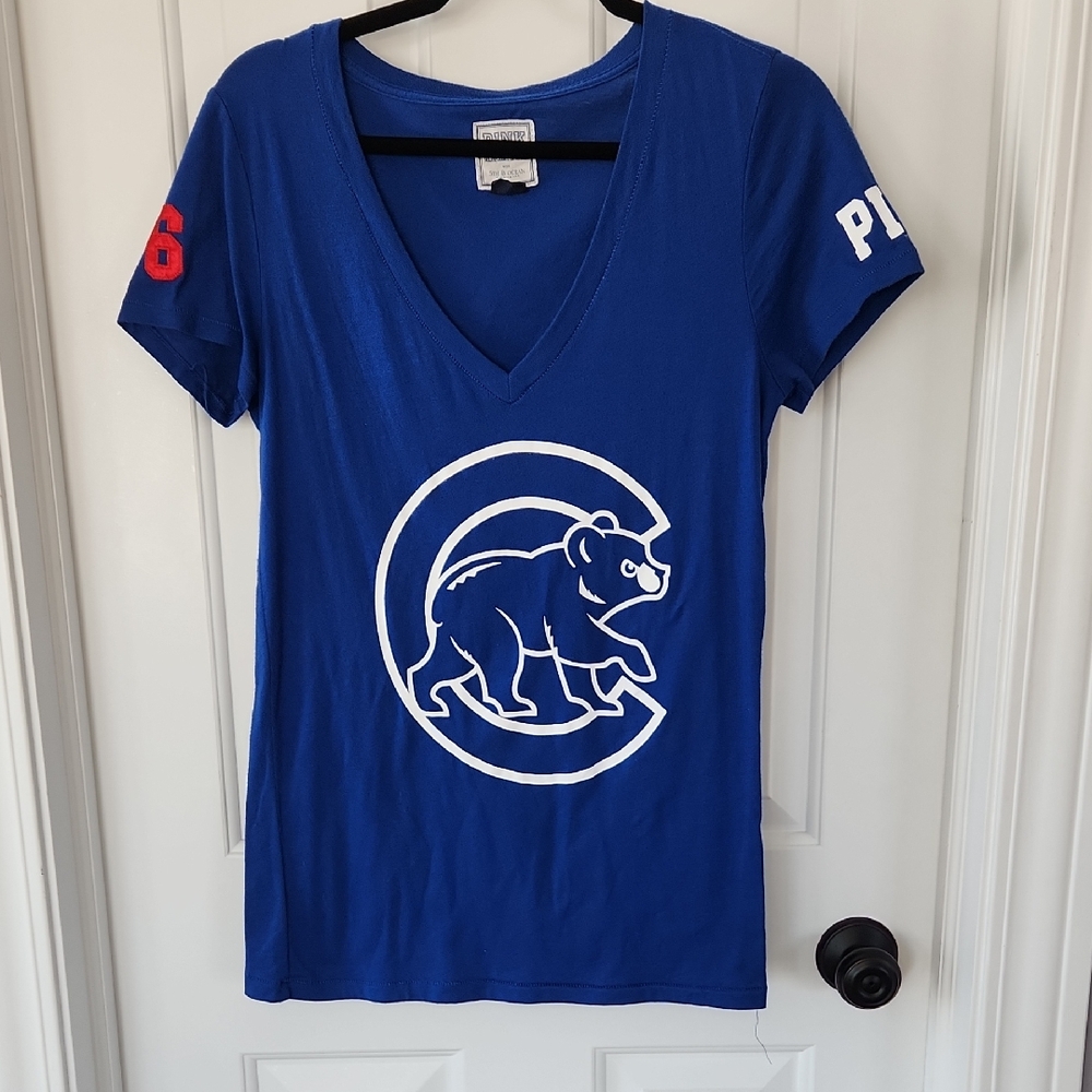 Chicago Cubs Blue V-Neck T-Shirt
